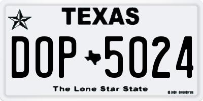 TX license plate DOP5024