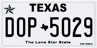 TX license plate DOP5029