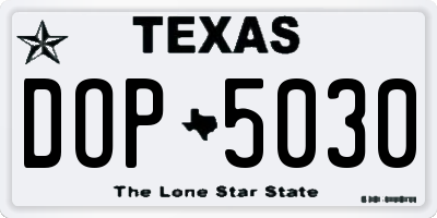 TX license plate DOP5030