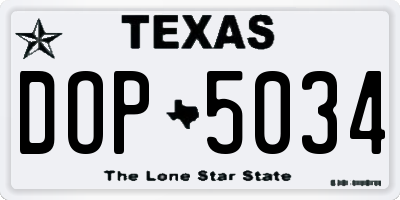 TX license plate DOP5034
