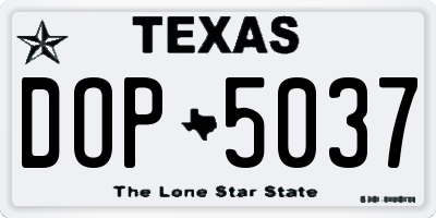 TX license plate DOP5037