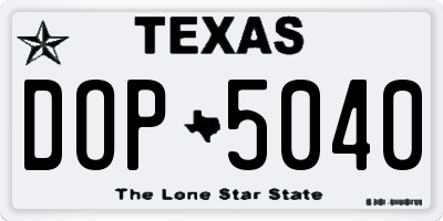 TX license plate DOP5040