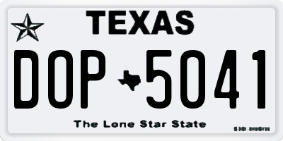 TX license plate DOP5041