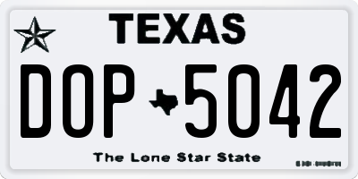 TX license plate DOP5042