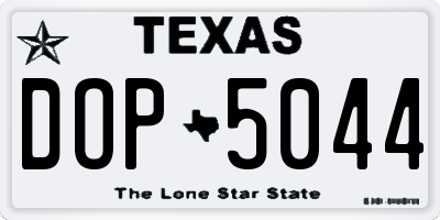 TX license plate DOP5044