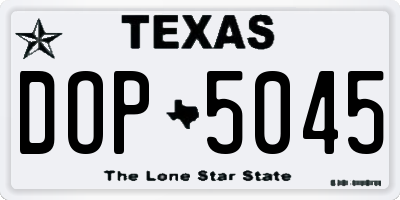 TX license plate DOP5045