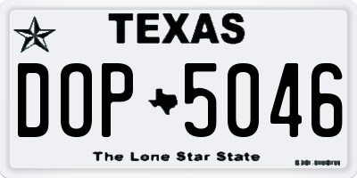 TX license plate DOP5046