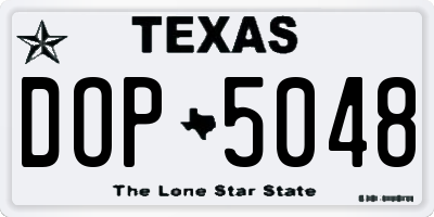 TX license plate DOP5048