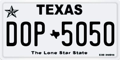 TX license plate DOP5050