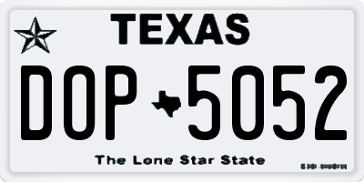 TX license plate DOP5052