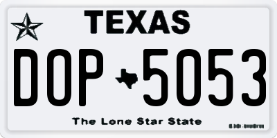 TX license plate DOP5053