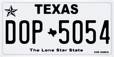 TX license plate DOP5054