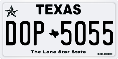 TX license plate DOP5055