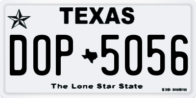 TX license plate DOP5056