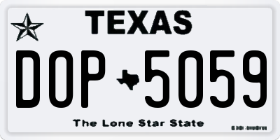 TX license plate DOP5059