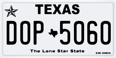 TX license plate DOP5060