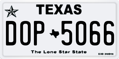 TX license plate DOP5066