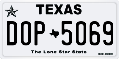TX license plate DOP5069