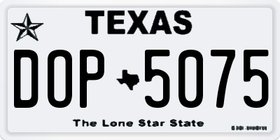 TX license plate DOP5075