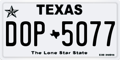 TX license plate DOP5077