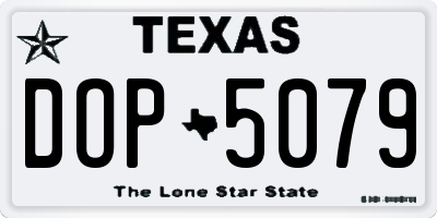 TX license plate DOP5079