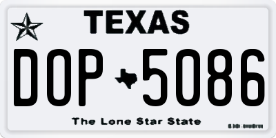 TX license plate DOP5086