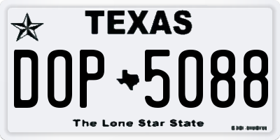 TX license plate DOP5088