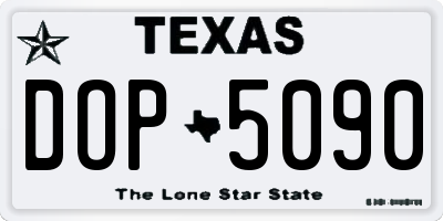 TX license plate DOP5090