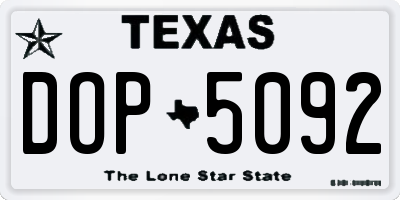 TX license plate DOP5092