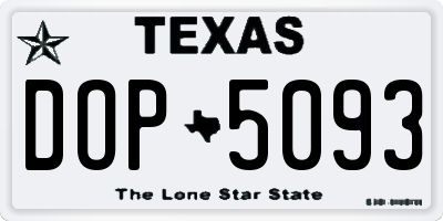 TX license plate DOP5093
