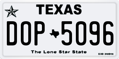 TX license plate DOP5096