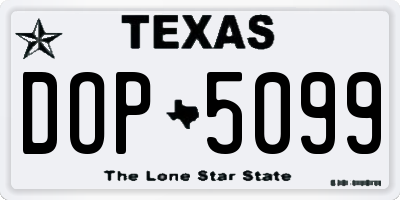 TX license plate DOP5099