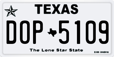 TX license plate DOP5109
