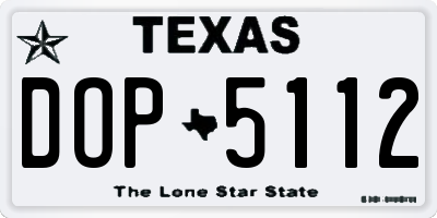 TX license plate DOP5112