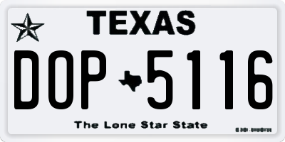 TX license plate DOP5116
