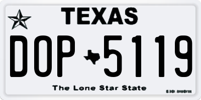 TX license plate DOP5119
