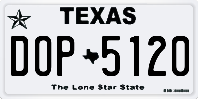 TX license plate DOP5120