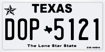 TX license plate DOP5121