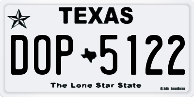 TX license plate DOP5122