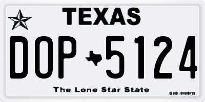 TX license plate DOP5124