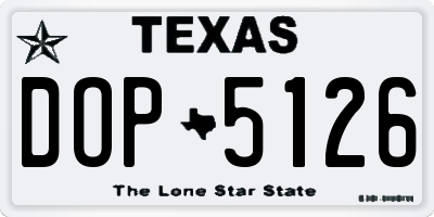 TX license plate DOP5126