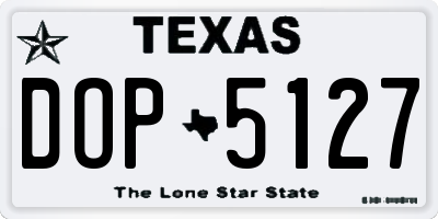 TX license plate DOP5127