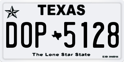 TX license plate DOP5128