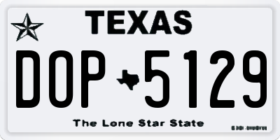 TX license plate DOP5129