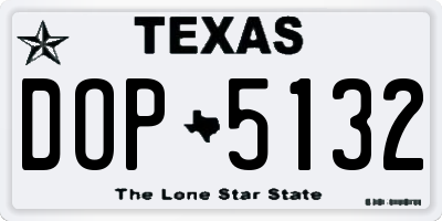 TX license plate DOP5132