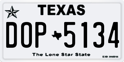 TX license plate DOP5134