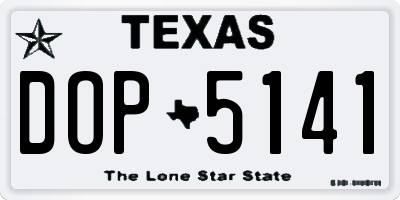 TX license plate DOP5141