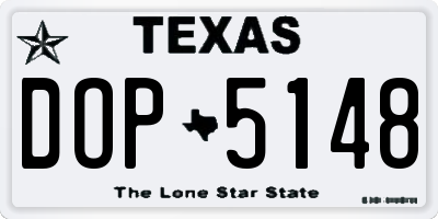 TX license plate DOP5148