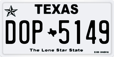 TX license plate DOP5149
