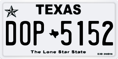 TX license plate DOP5152
